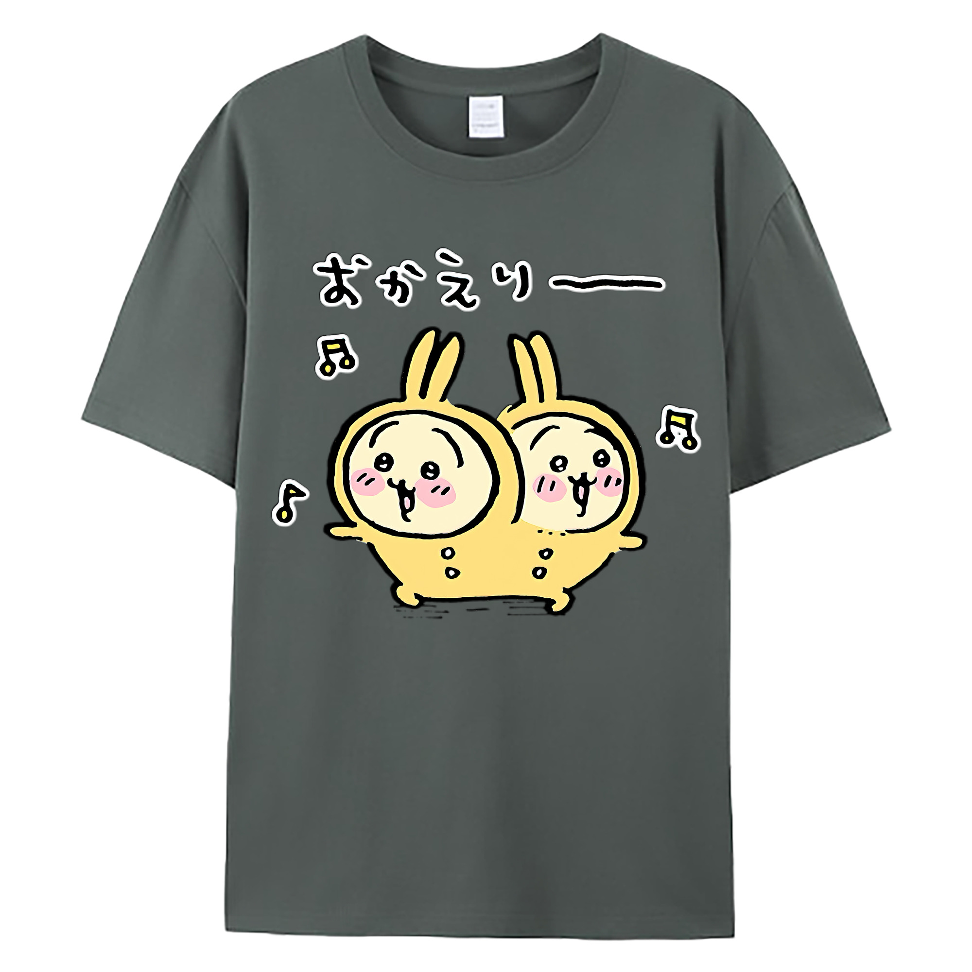（画像用） ちいかわ うさぎ Chii-kawa usagi 綿100％ メンズ半袖Tシャツ｜肌触りやわらか＆通気性